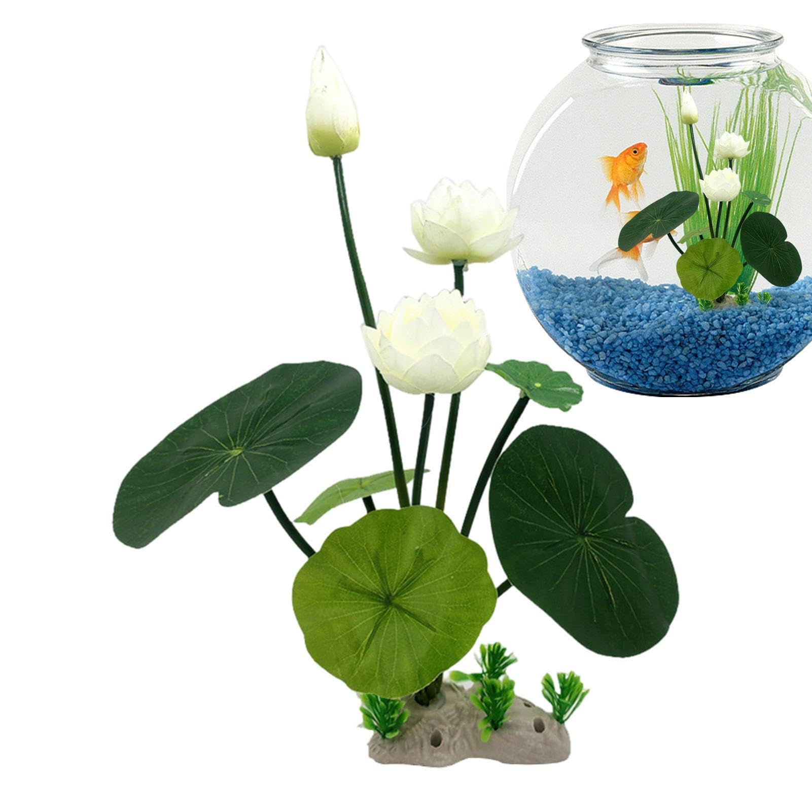 Amazon.co.jp: 水槽用植物 | シミュレーション蓮の花 | 水中風景飾り